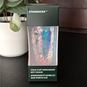 Starbucks | diamond iridescent cold cup ornament key chain